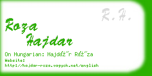 roza hajdar business card